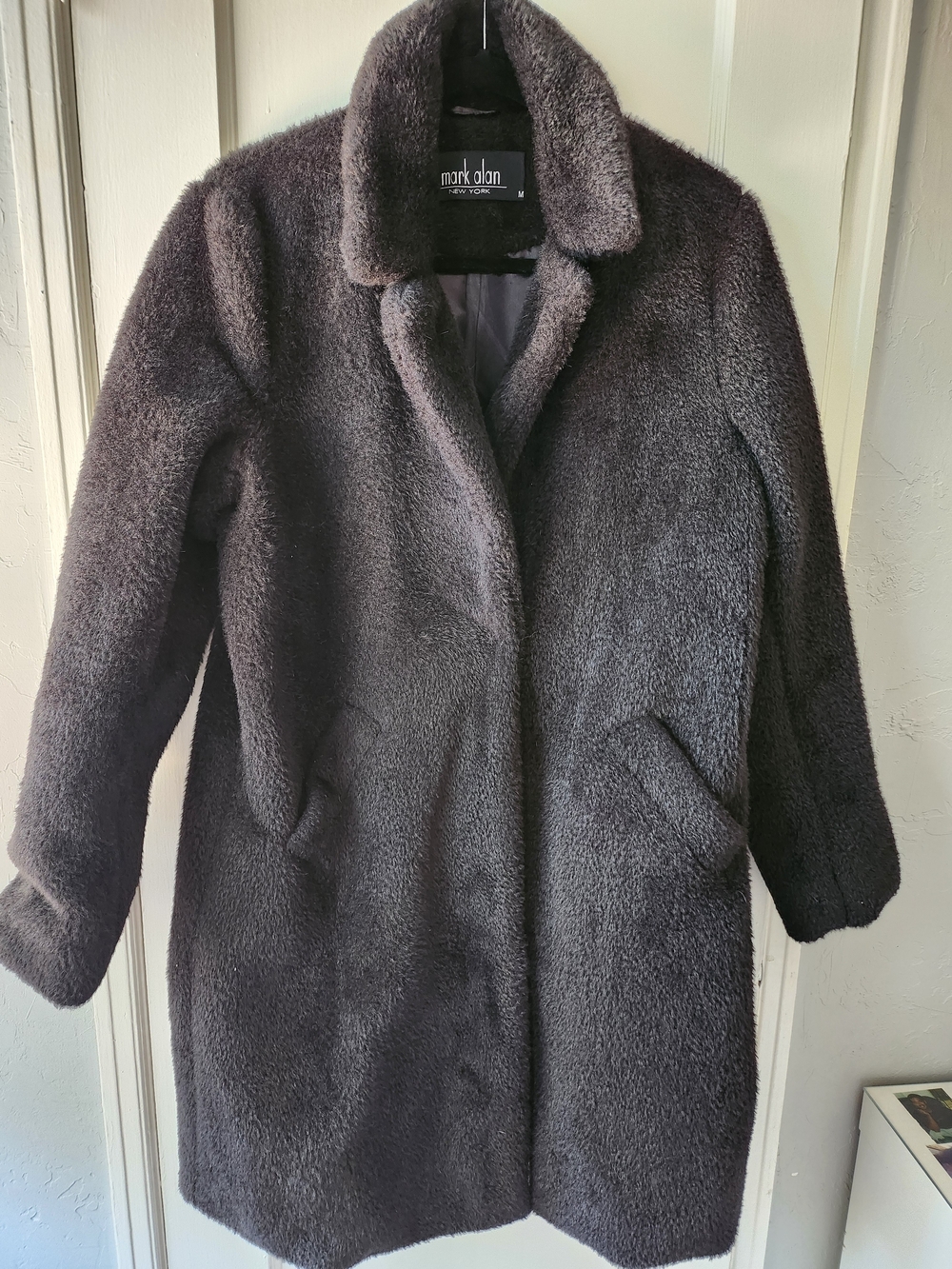 Mark Alan Women's Dark Charcoal Faux Fur Coat